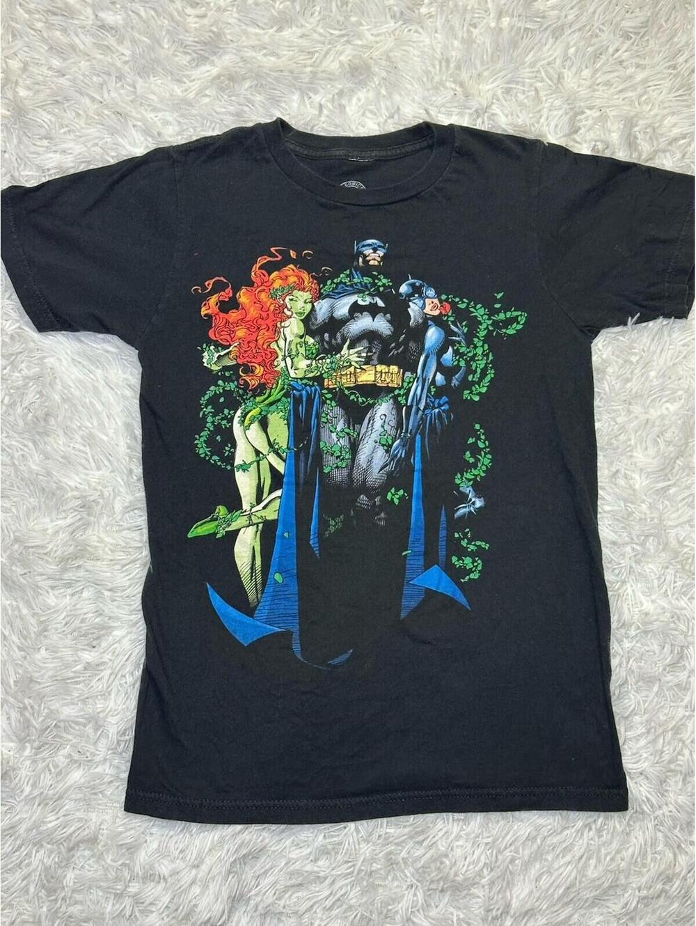DC Comics Batman Hush #609 T-Shirt Poison Ivy Catwoman Jim Lee Art Black XS Mens